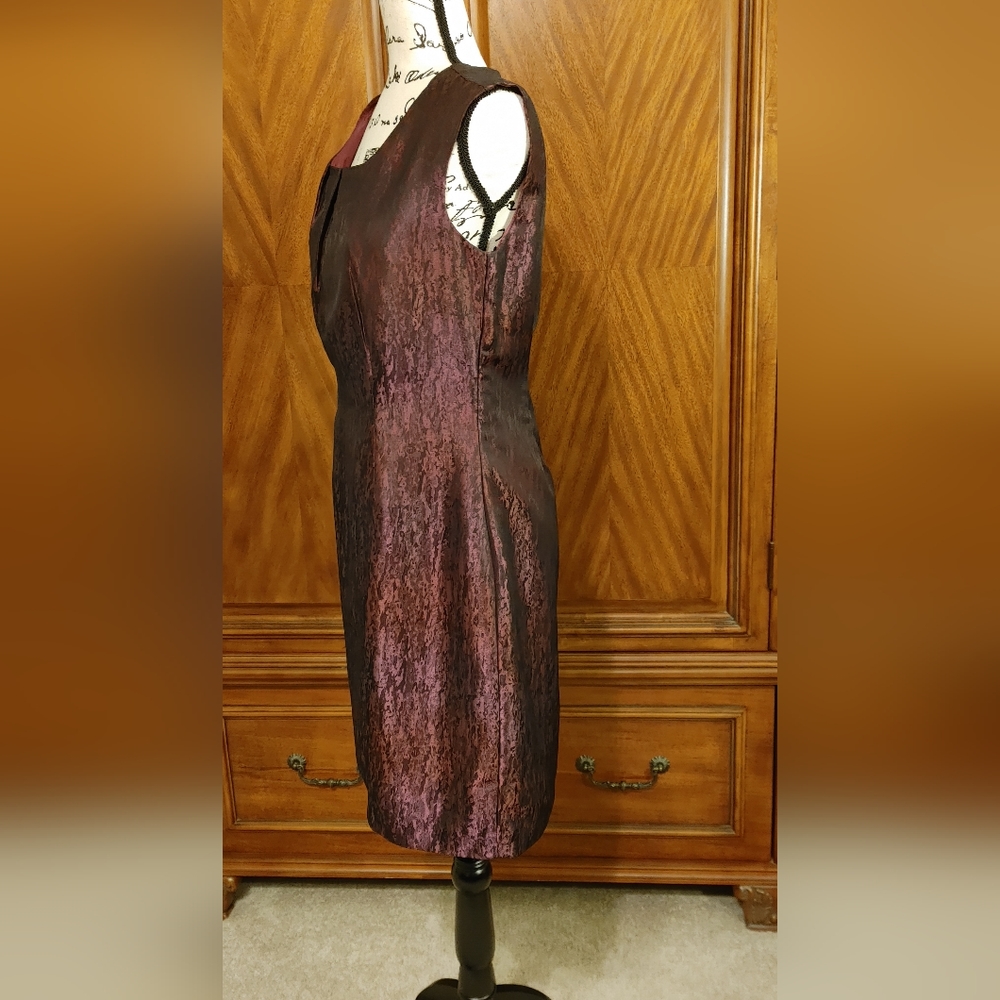 Coldwater Creek black cherry sheen cocktail dress size 8 petite, excellent. - Picture 3 of 5